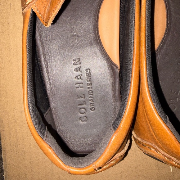 Cole Haan Men's Tan Perforated Loafers - Picture 4 of 7